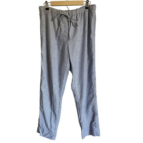 New! Dylan LInen Drawstring Blue White Striped Pants Size Small Straight Leg Her - Picture 1 of 9